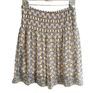 Max‎ Studio Blue Floral Smocked Swing Skirt Size Large